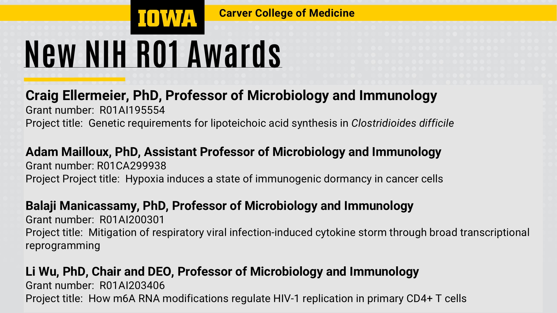 New RO1 NIH Funding announcement
