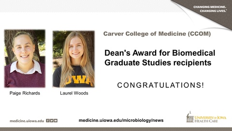 aige and Laurel Dean's Award for Biomedical Graduate Studies recipients