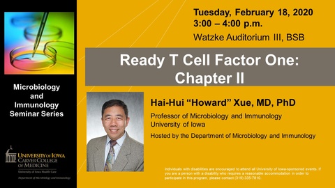 Seminar Speaker - Hai Hui Xue Febraury 18 2020