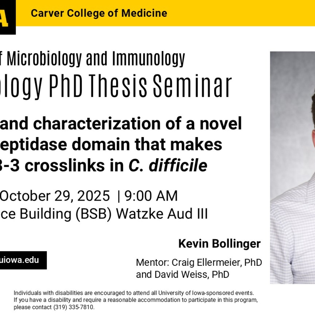 Kevin Bollinger Microbiology & Immunology Graduate Seminar promotional image