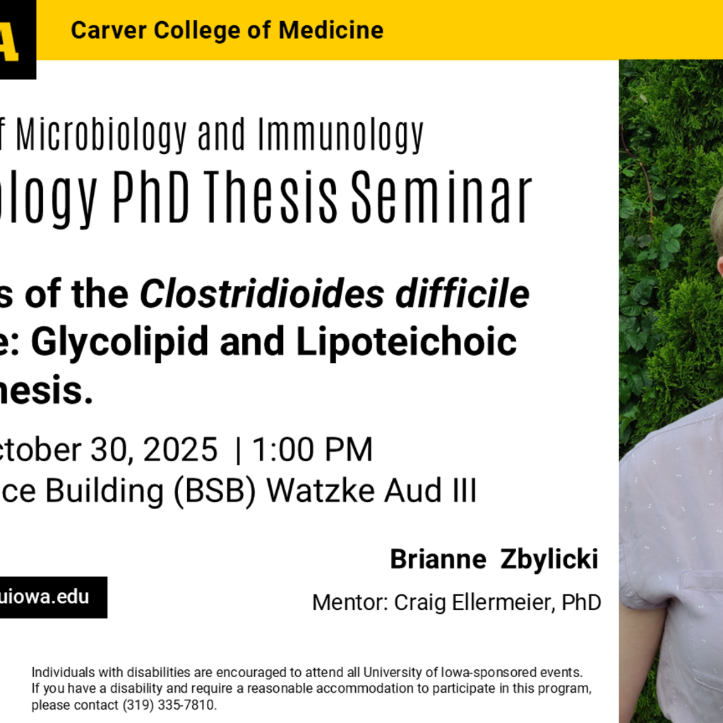 Microbiology & Immunology Brianne Zbylicki Graduate Seminar  promotional image