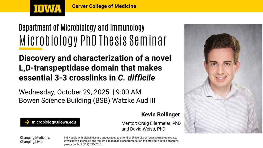 Kevinn Bollinger Microbiology & Immunology Graduate Seminar promotional image